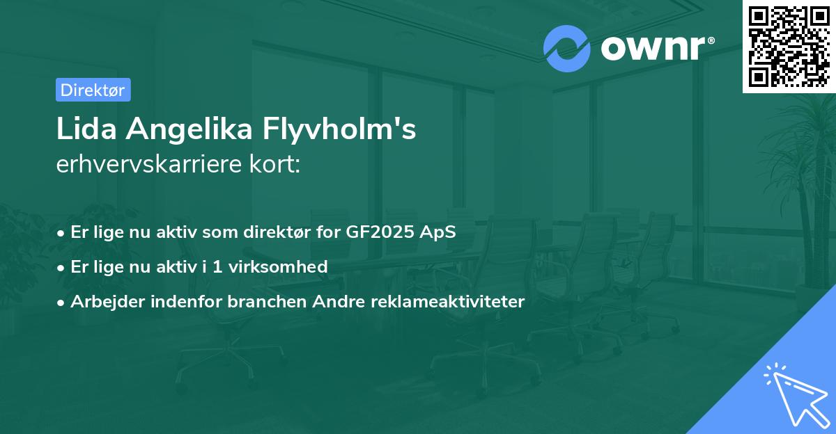 Lida Angelika Flyvholm's erhvervskarriere kort