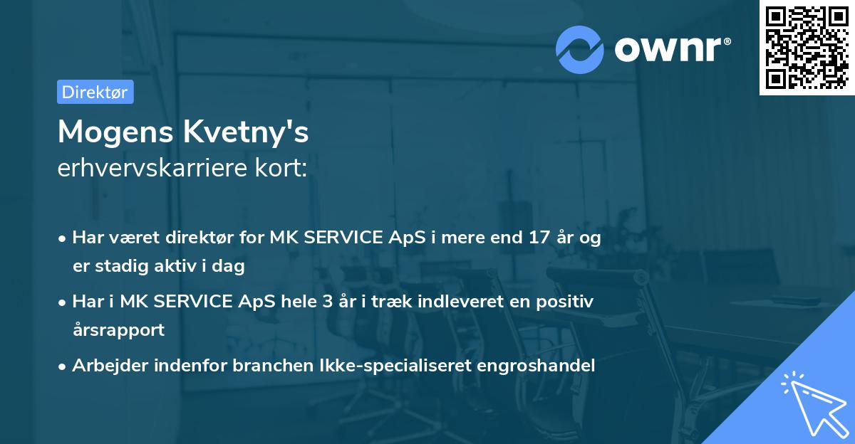 Mogens Kvetny's erhvervskarriere kort