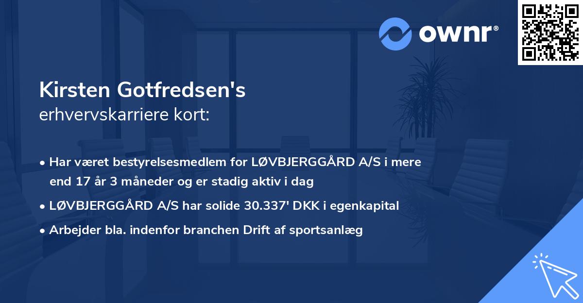 Kirsten Gotfredsen's erhvervskarriere kort