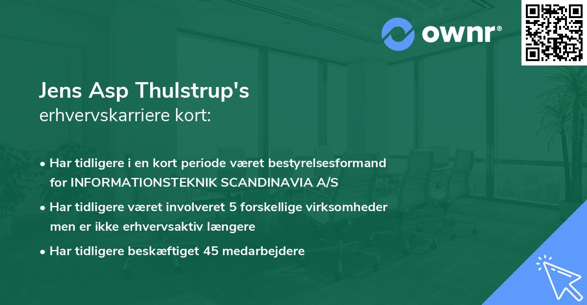 Jens Asp Thulstrup's erhvervskarriere kort