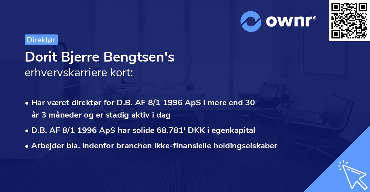 Dorit Bjerre Bengtsen's erhvervskarriere kort