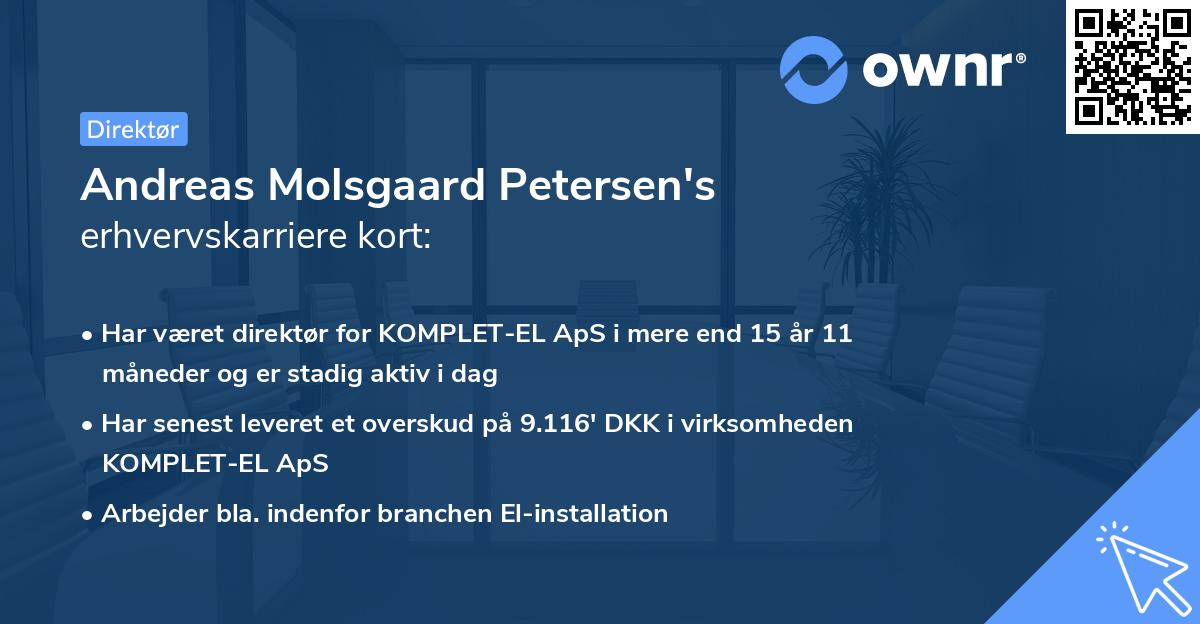 Andreas Molsgaard Petersen's erhvervskarriere kort
