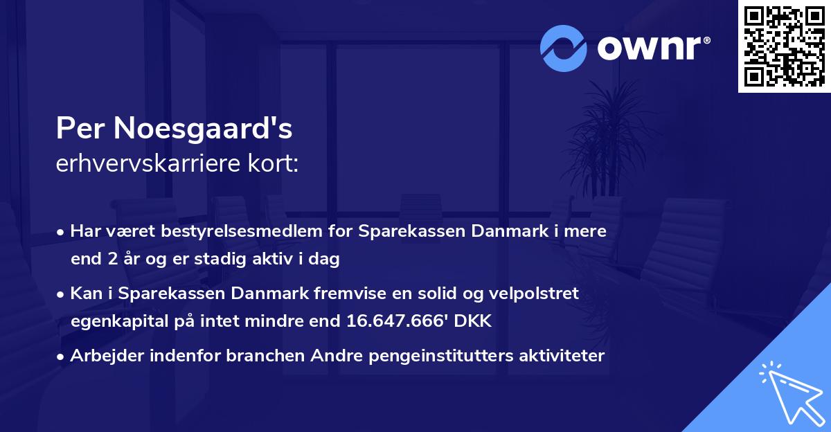 Per Noesgaard's erhvervskarriere kort