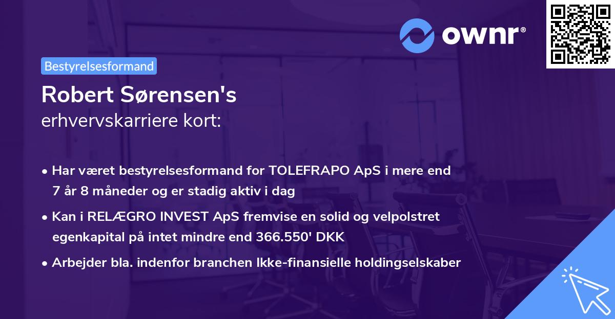 Robert Sørensen's erhvervskarriere kort