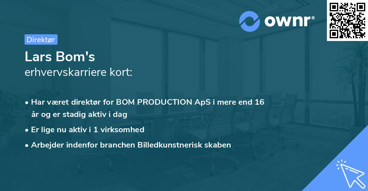 Lars Bom's erhvervskarriere kort