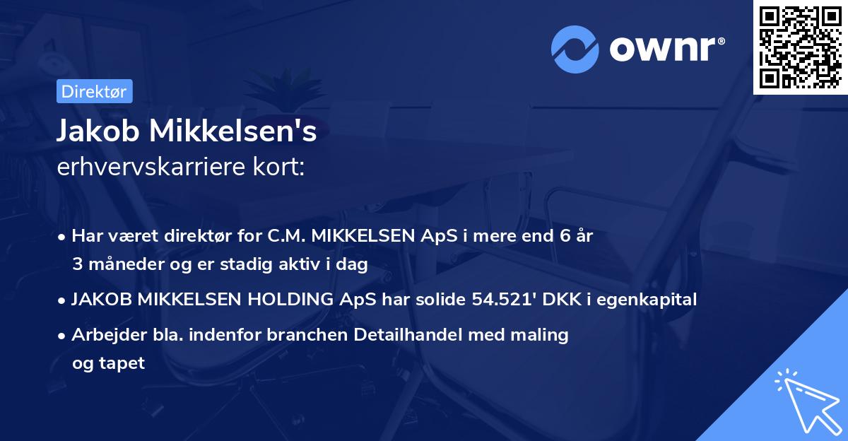 Jakob Mikkelsen's erhvervskarriere kort