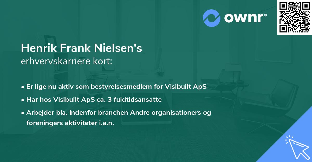 Henrik Frank Nielsen's erhvervskarriere kort