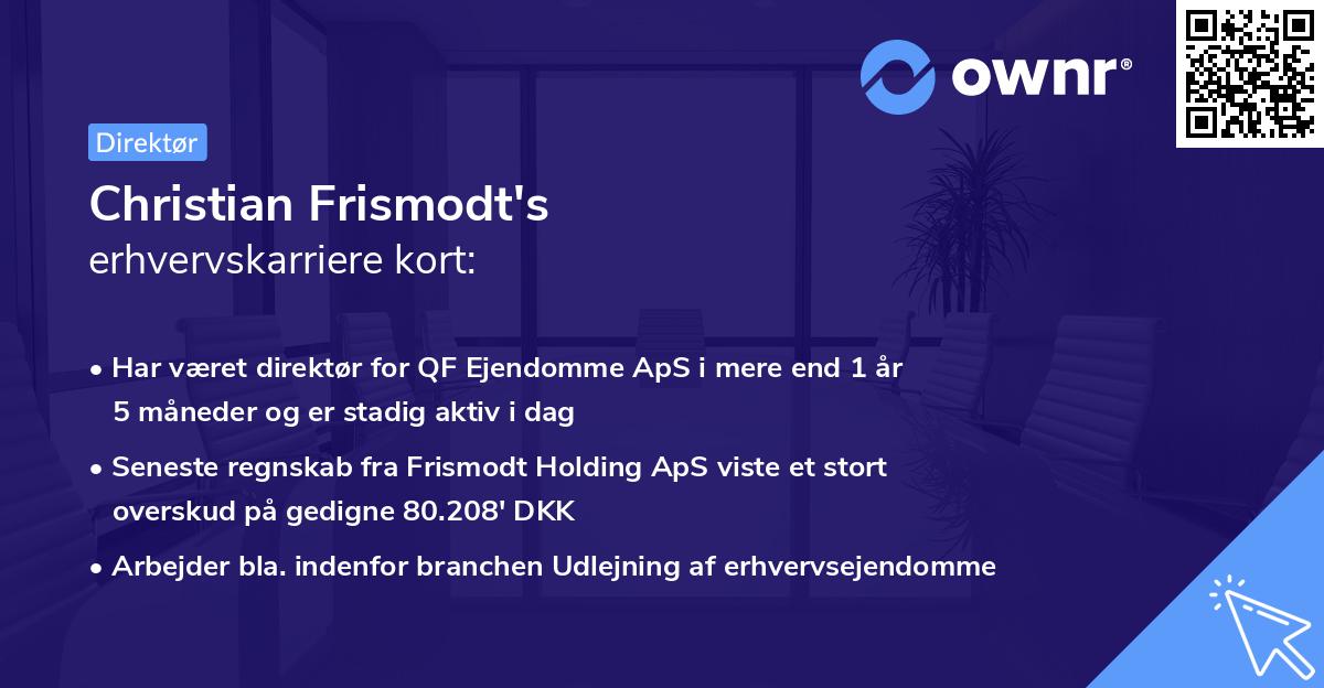 Christian Frismodt's erhvervskarriere kort