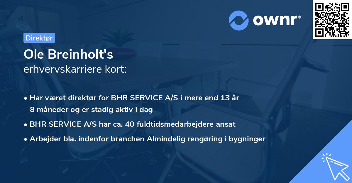 Ole Breinholt's erhvervskarriere kort