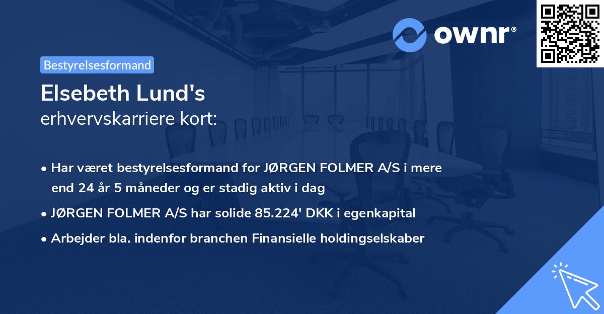 Elsebeth Lund's erhvervskarriere kort