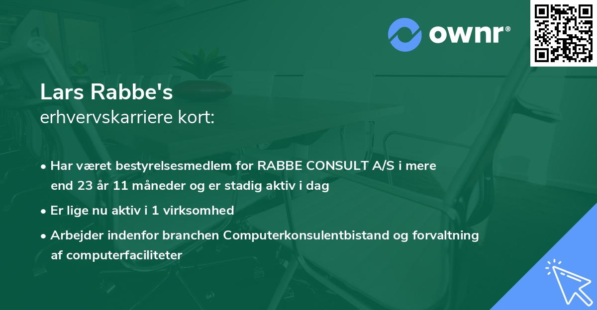 Lars Rabbe's erhvervskarriere kort