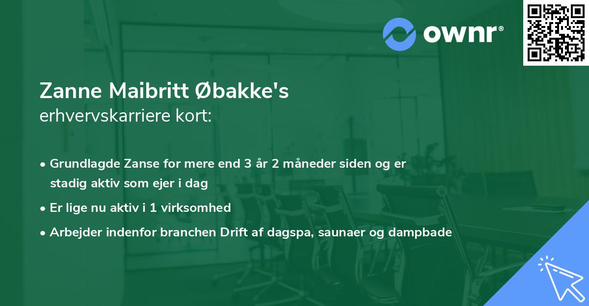 Zanne Maibritt Øbakke's erhvervskarriere kort