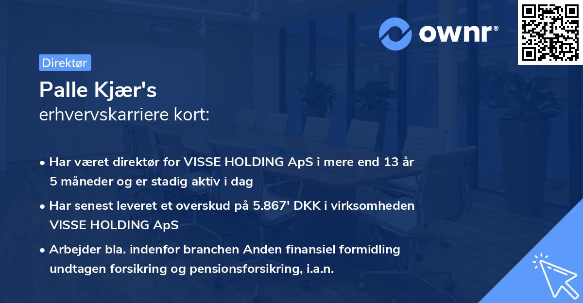 Palle Kjær's erhvervskarriere kort