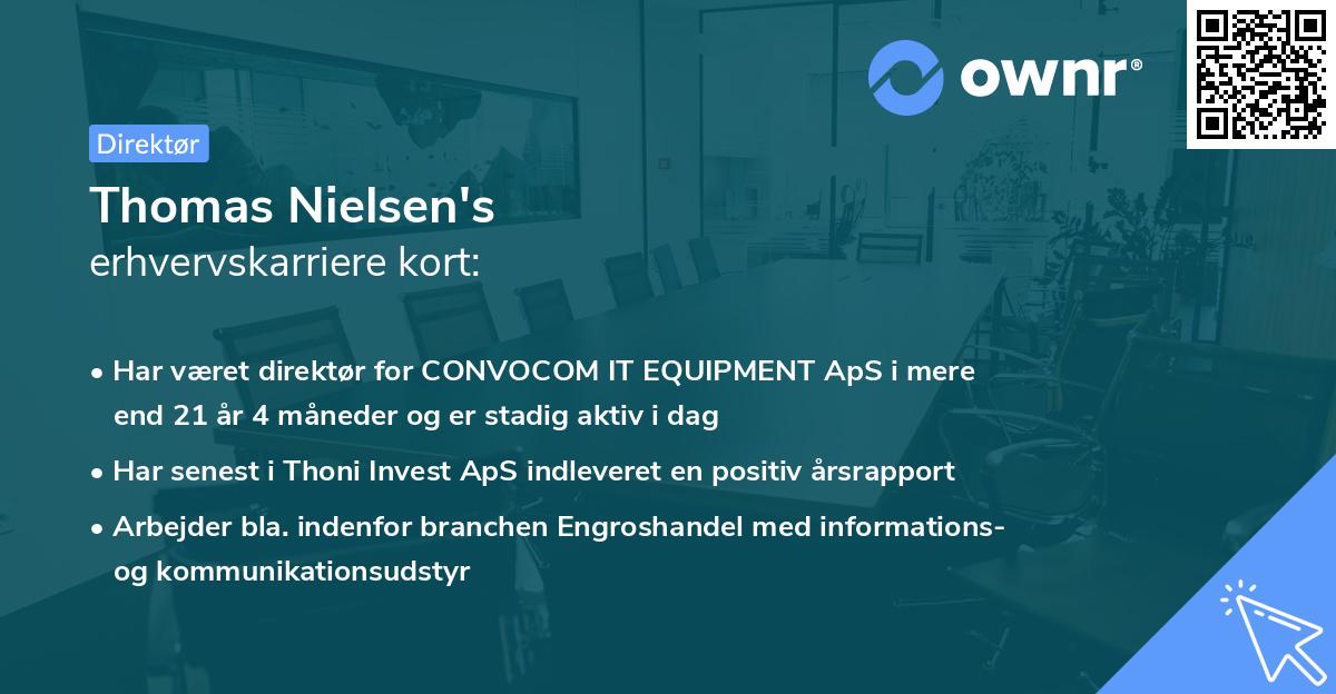 Thomas Nielsen's erhvervskarriere kort