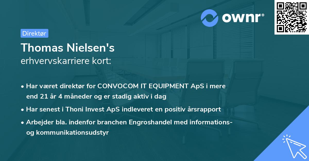 Thomas Nielsen's erhvervskarriere kort