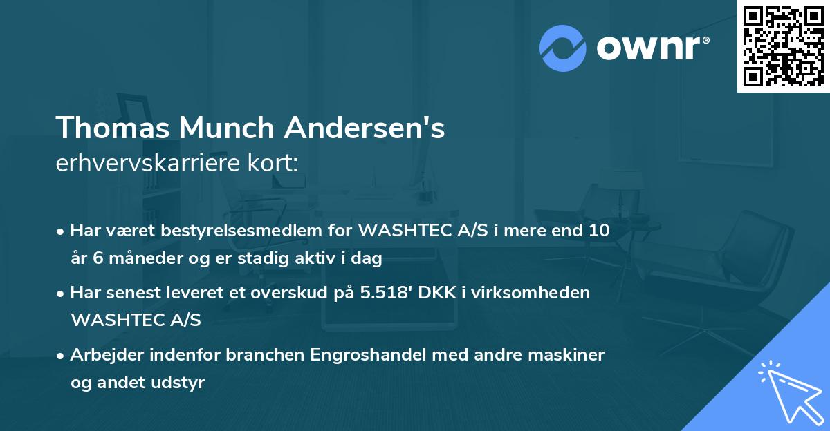 Thomas Munch Andersen's erhvervskarriere kort