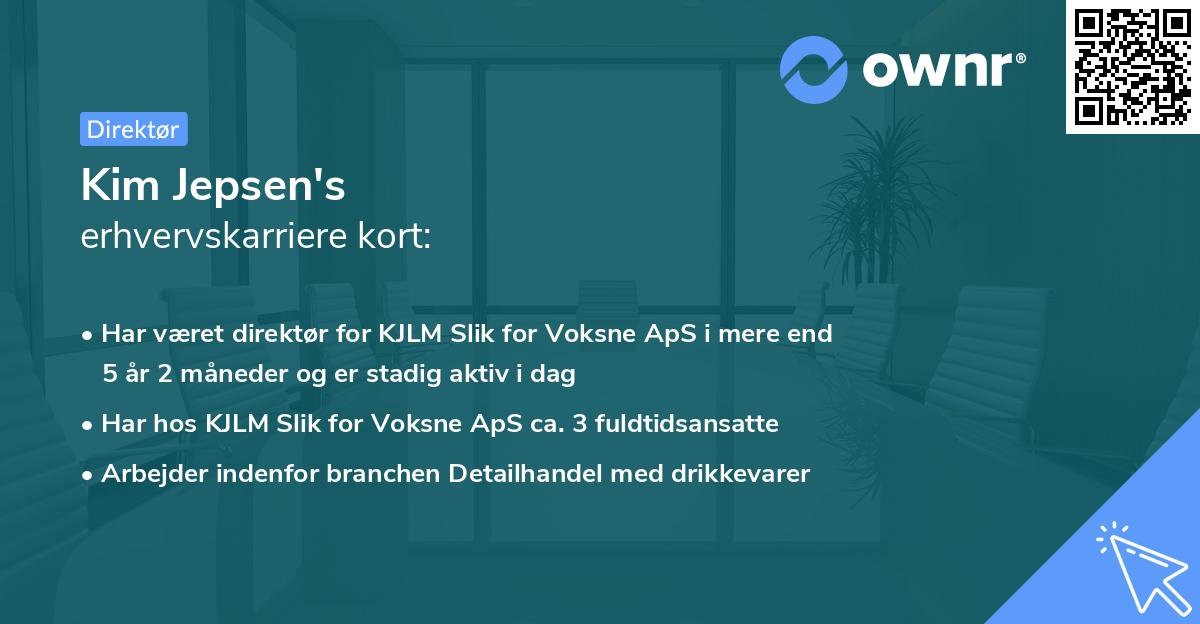 Kim Jepsen's erhvervskarriere kort