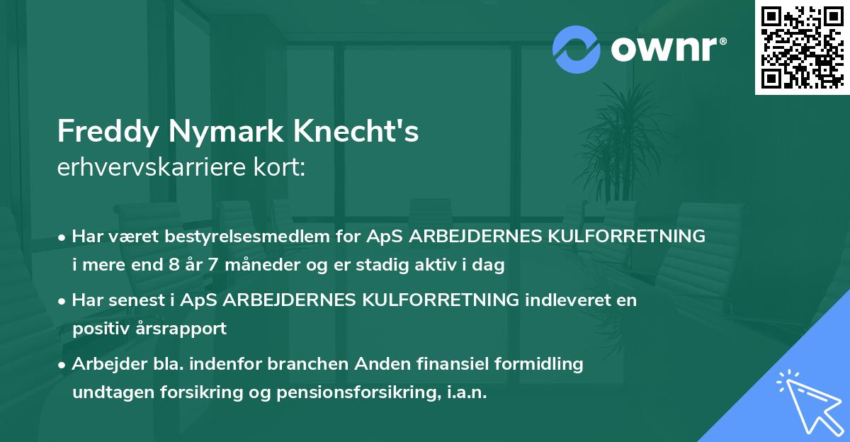 Freddy Nymark Knecht's erhvervskarriere kort