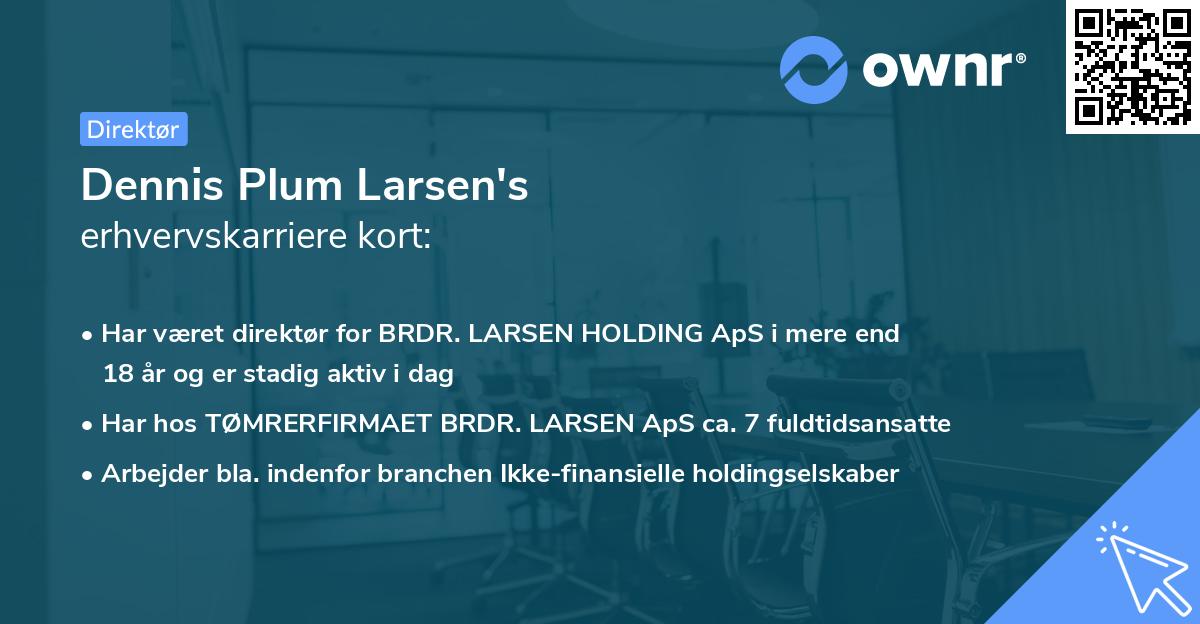 Dennis Plum Larsen's erhvervskarriere kort