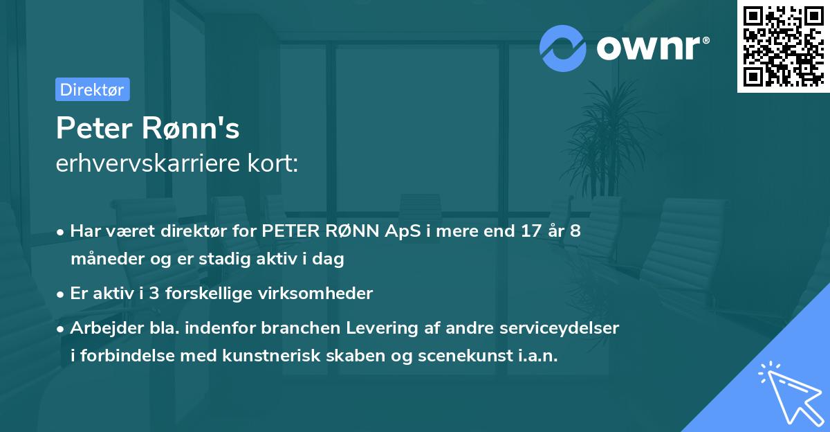 Peter Rønn's erhvervskarriere kort
