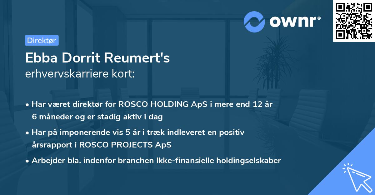 Ebba Dorrit Reumert's erhvervskarriere kort