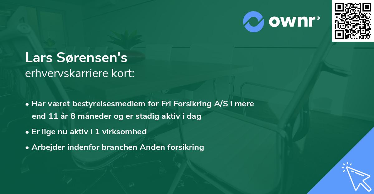 Lars Sørensen's erhvervskarriere kort