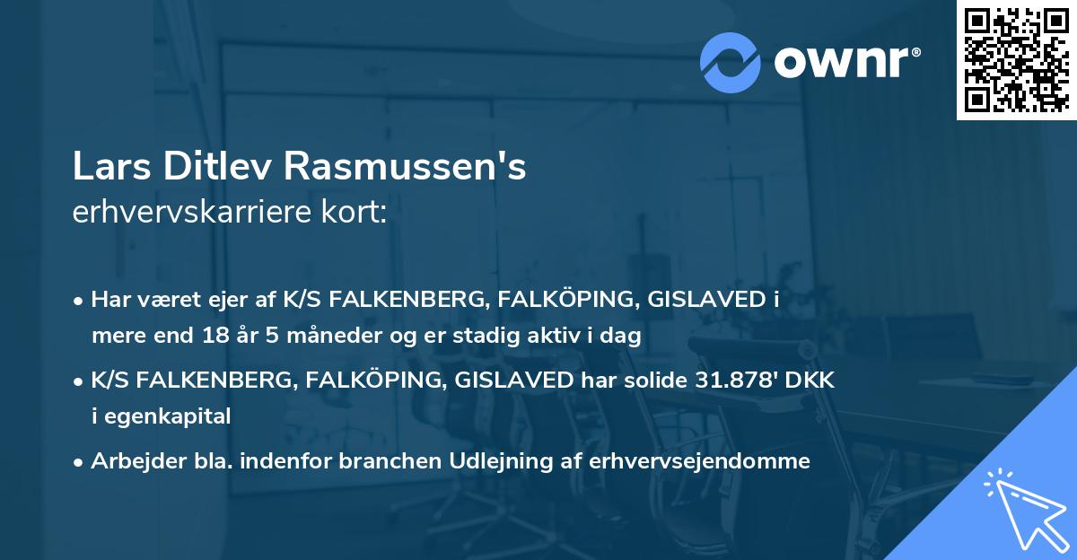 Lars Ditlev Rasmussen's erhvervskarriere kort