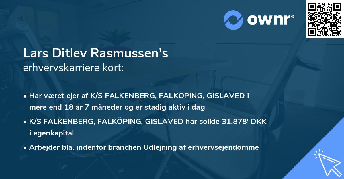 Lars Ditlev Rasmussen's erhvervskarriere kort