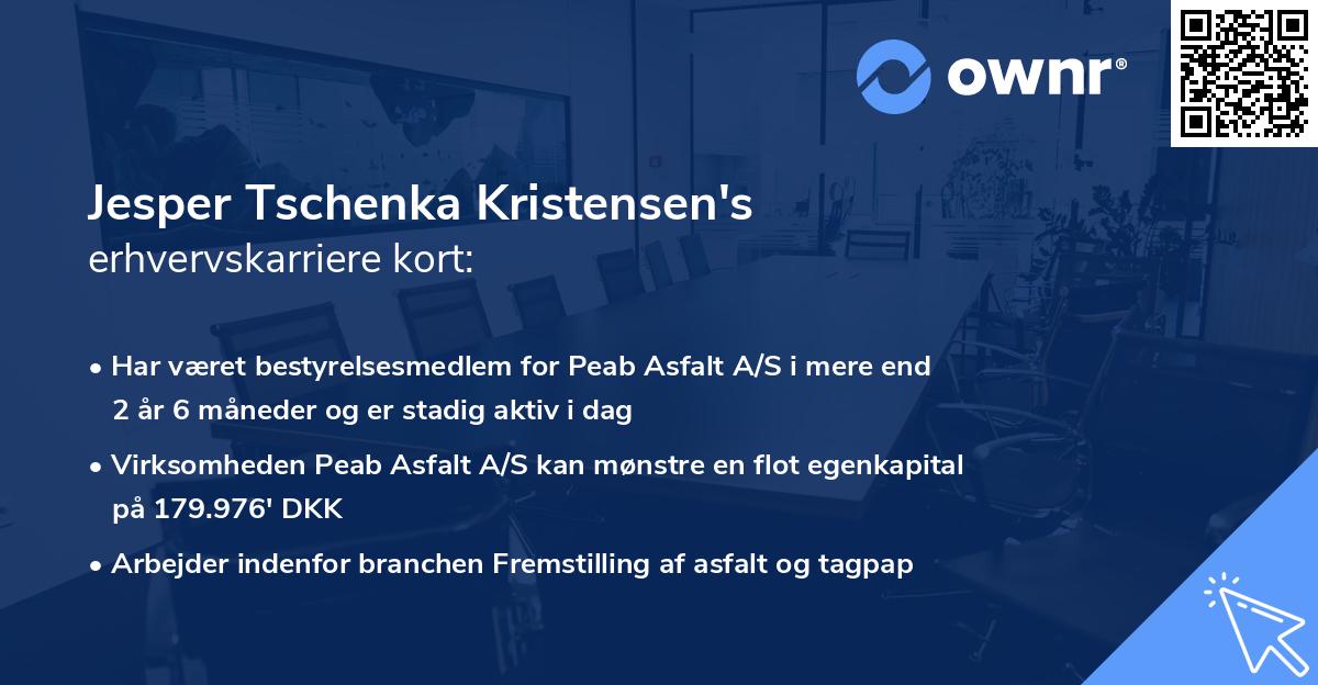 Jesper Tschenka Kristensen's erhvervskarriere kort