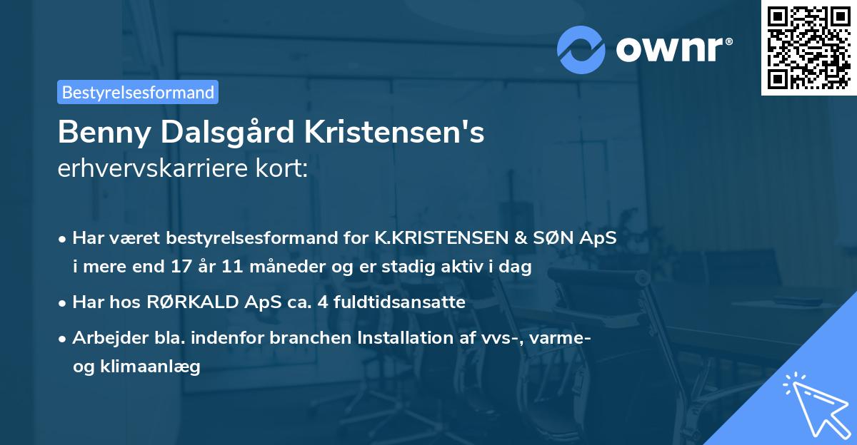 Benny Dalsgård Kristensen's erhvervskarriere kort