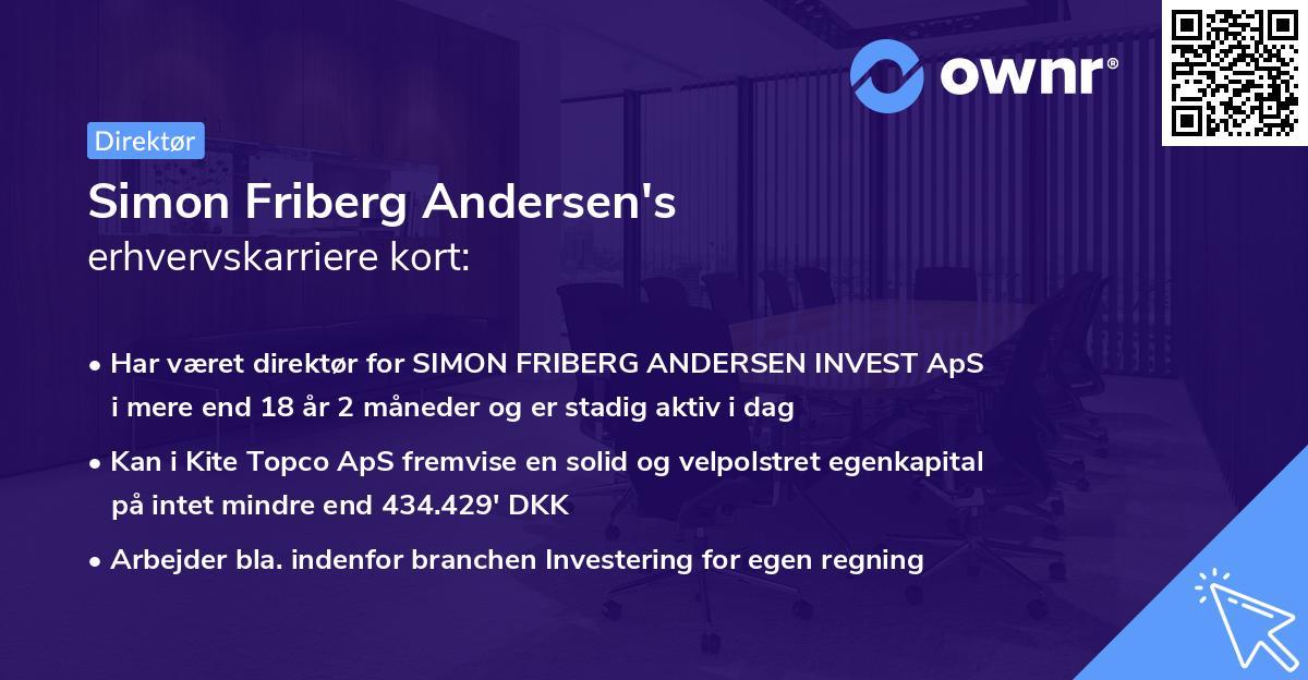 Simon Friberg Andersen's erhvervskarriere kort