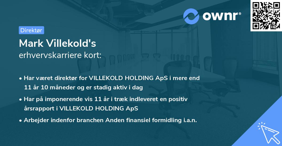 Mark Villekold's erhvervskarriere kort