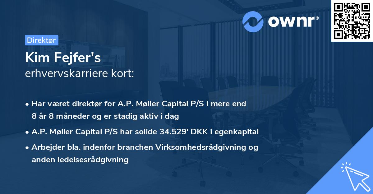 Kim Fejfer's erhvervskarriere kort
