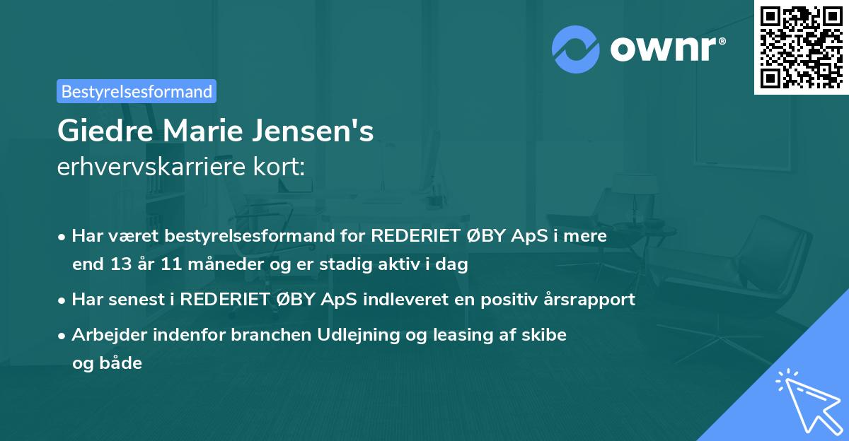 Giedre Marie Jensen's erhvervskarriere kort