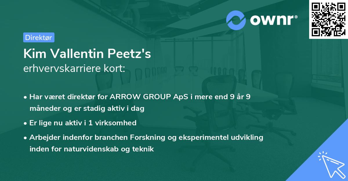 Kim Vallentin Peetz's erhvervskarriere kort