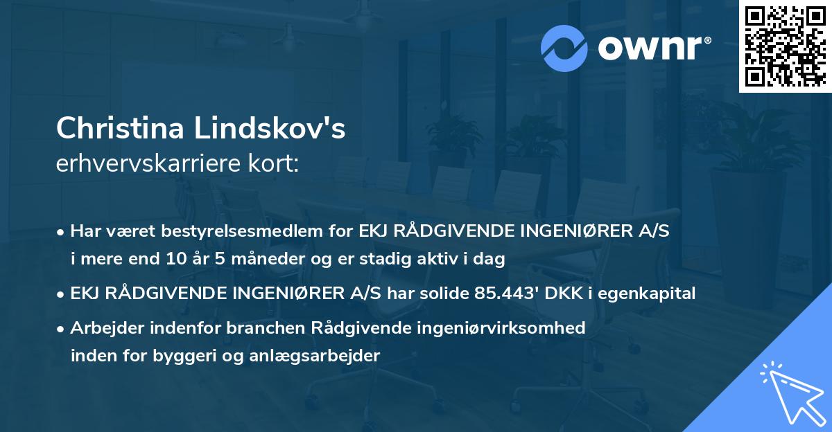 Christina Lindskov's erhvervskarriere kort