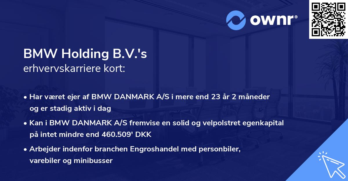 BMW Holding B.V.'s erhvervskarriere kort