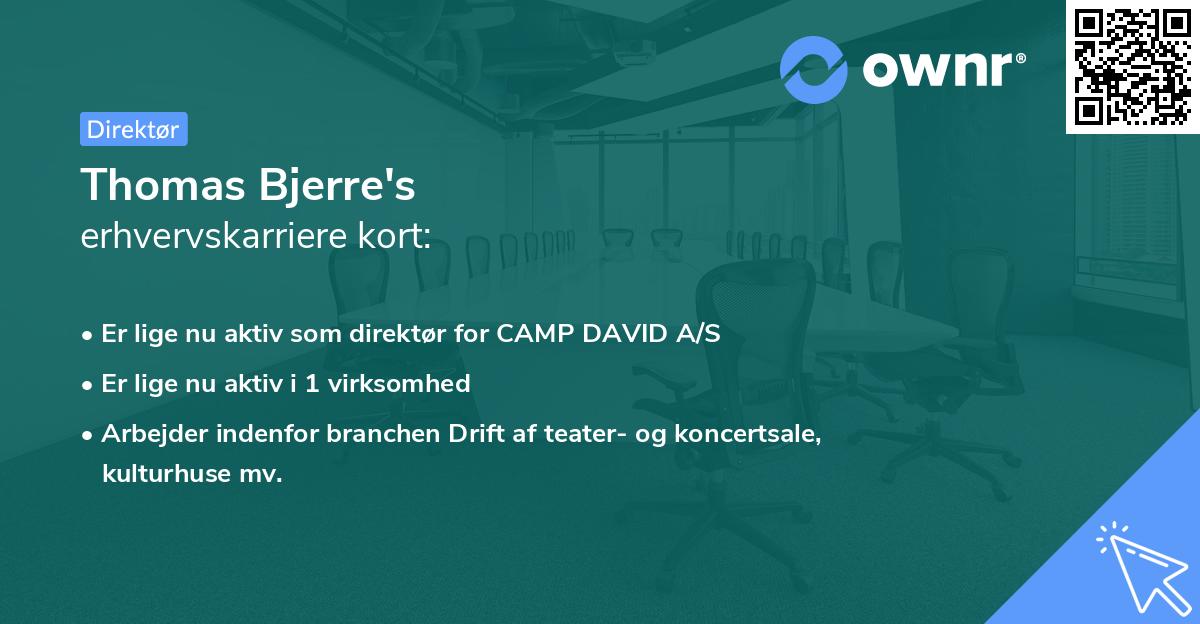 Thomas Bjerre's erhvervskarriere kort