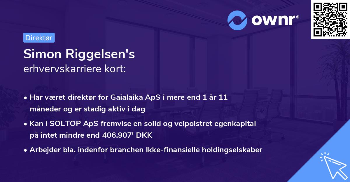 Simon Riggelsen's erhvervskarriere kort