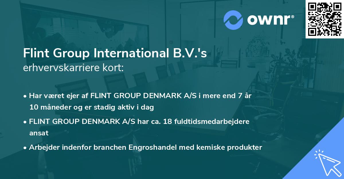 Flint Group International B.V.'s erhvervskarriere kort