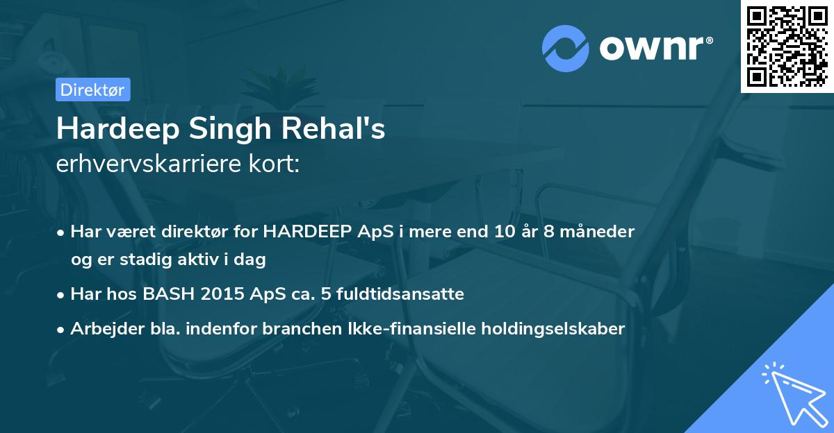 Hardeep Singh Rehal's erhvervskarriere kort