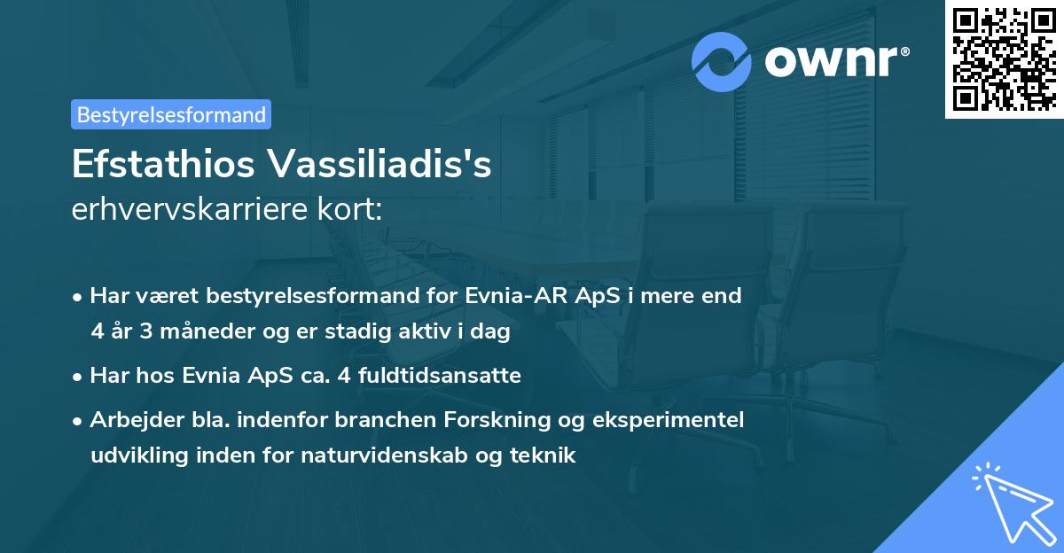 Efstathios Vassiliadis's erhvervskarriere kort