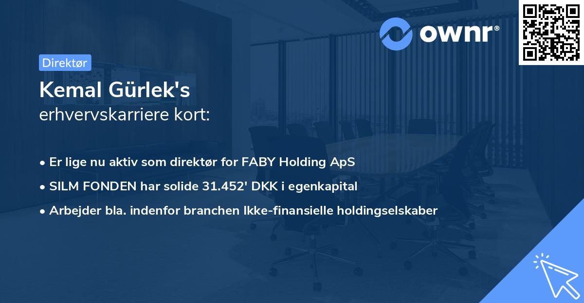 Kemal Gürlek's erhvervskarriere kort