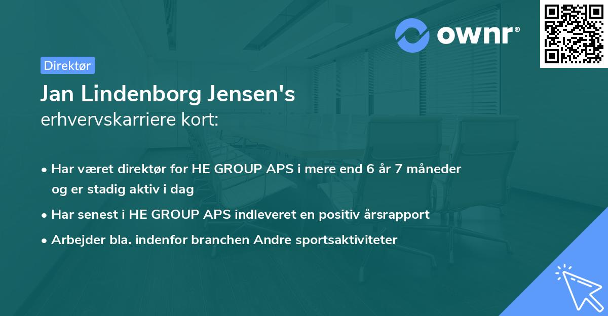 Jan Lindenborg Jensen's erhvervskarriere kort