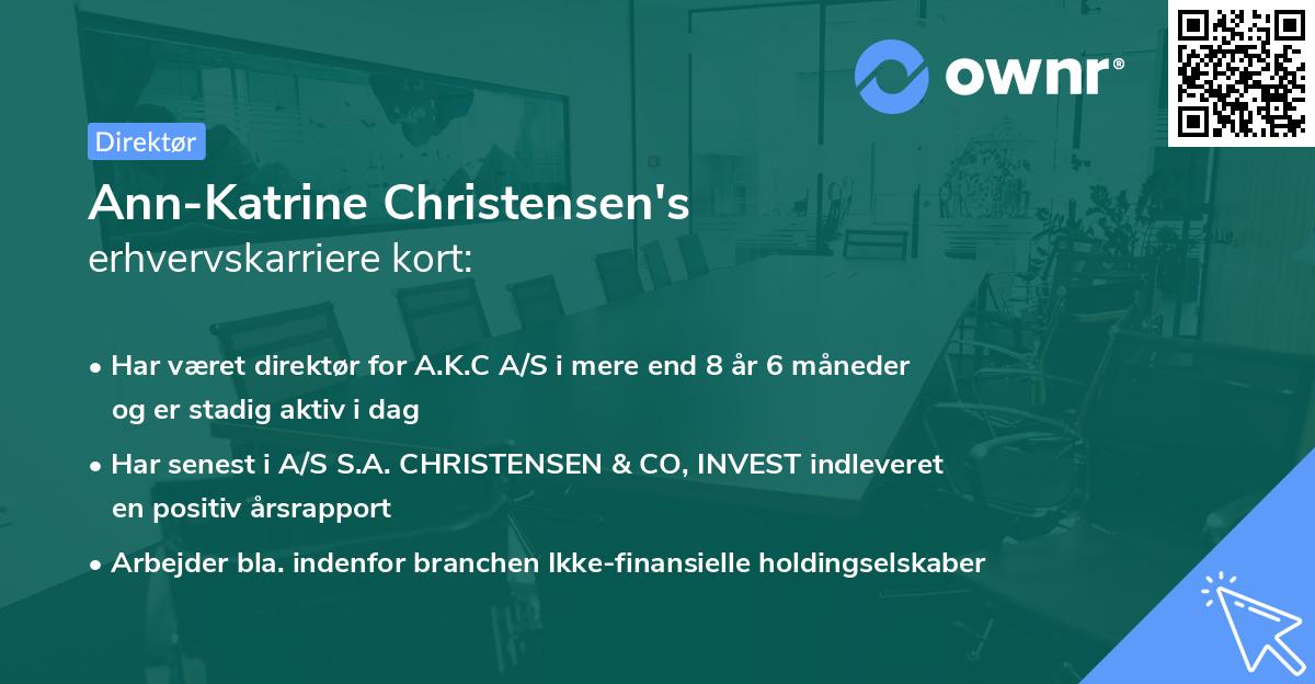 Ann-Katrine Christensen's erhvervskarriere kort