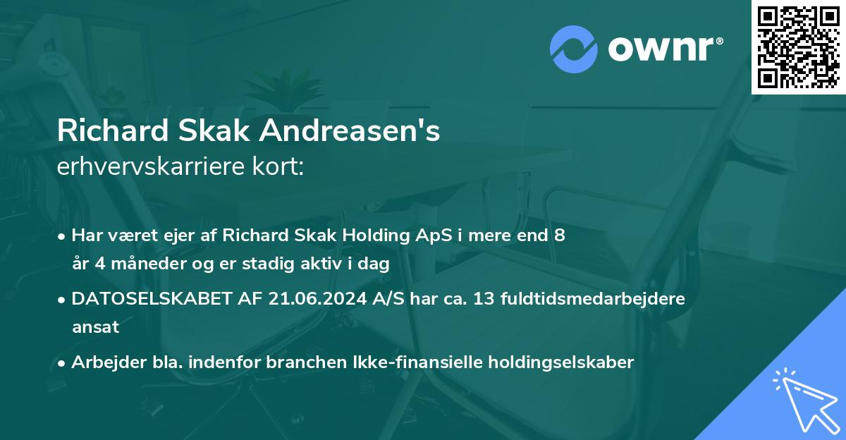 Richard Skak Andreasen's erhvervskarriere kort