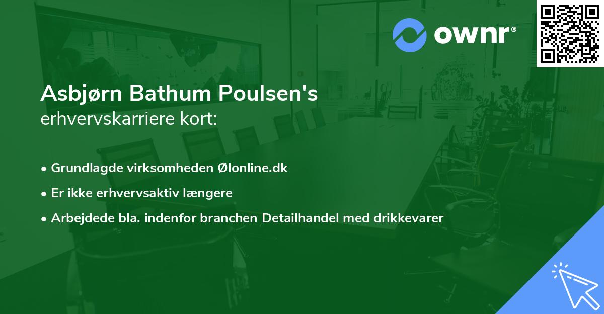 Asbjørn Bathum Poulsen's erhvervskarriere kort