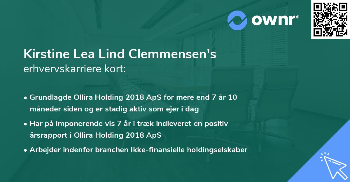 Kirstine Lea Lind Clemmensen's erhvervskarriere kort