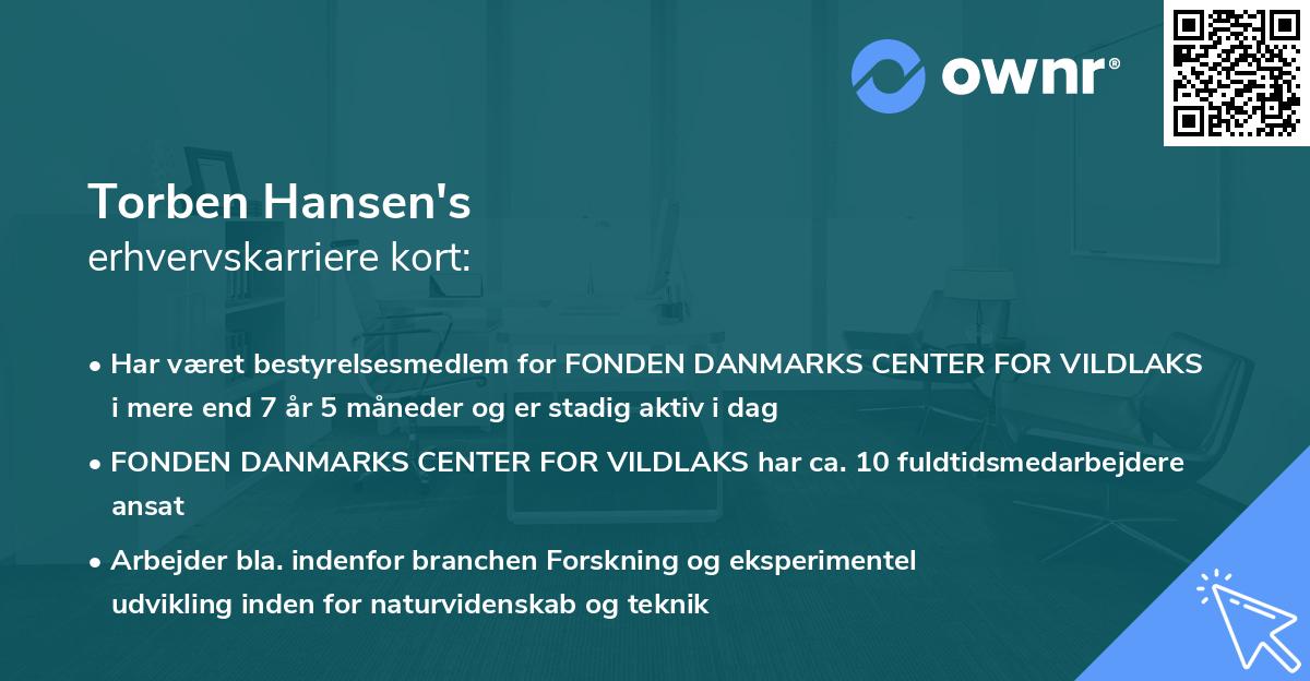 Torben Hansen's erhvervskarriere kort