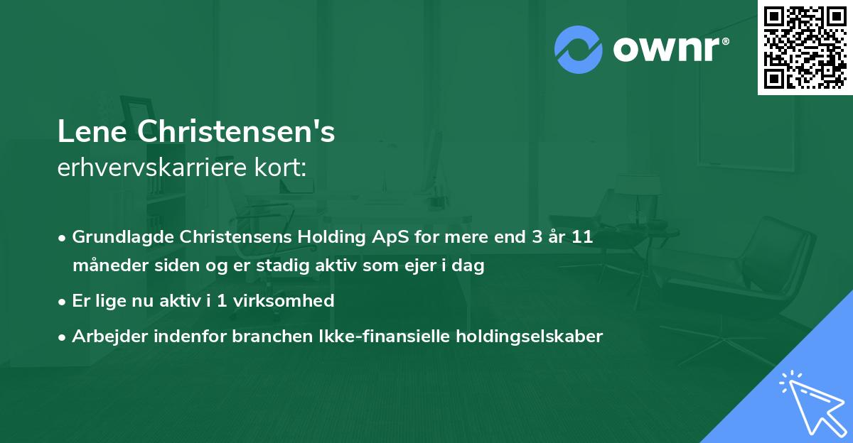 Lene Christensen's erhvervskarriere kort